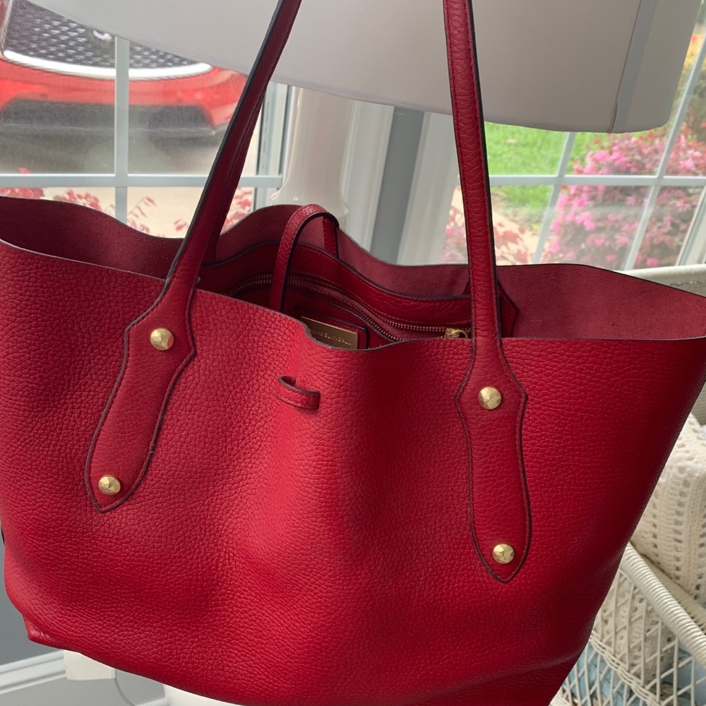 Annabel ingall large leather red pebble purse